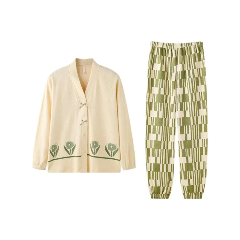 ZAO FU NIAO Pajama Set Women's Matcha Green-0