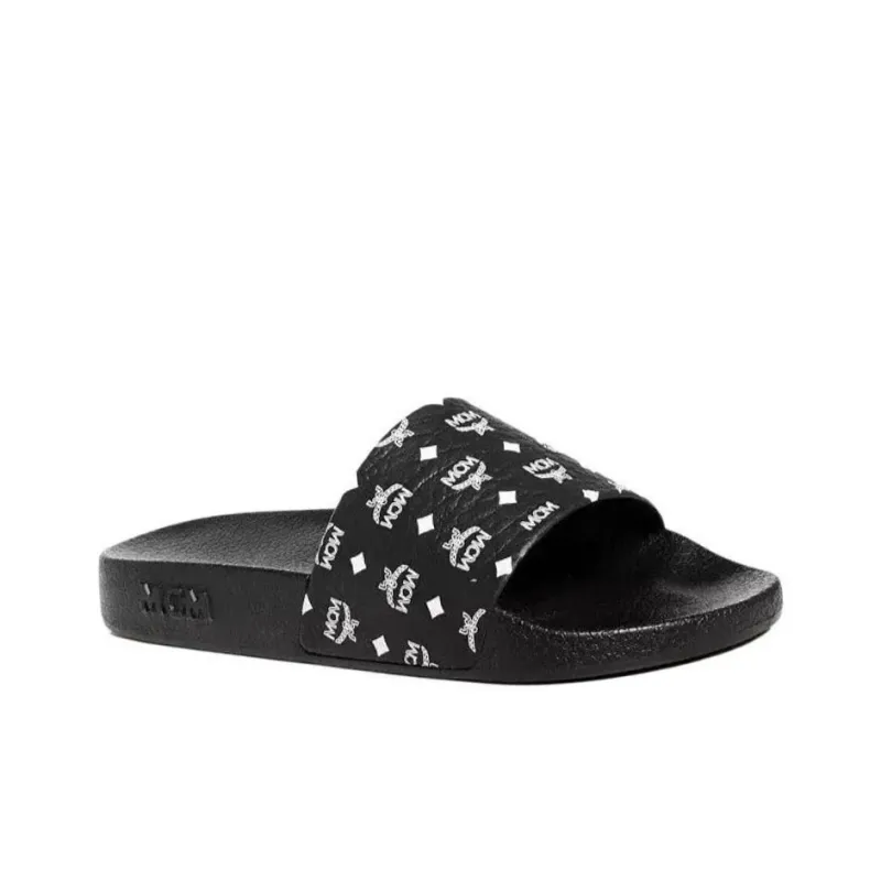 MCM Slide Slippers Women's Black-1