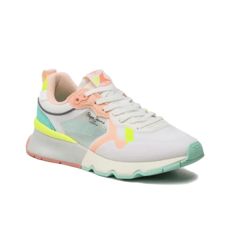 Pepe Jeans Brit Pro Bright Low Top Casual Shoes Women's White Pink-1