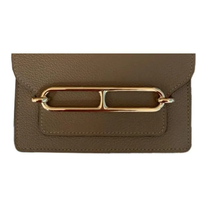 HERMES Roulis Evercolor Calfskin Coin Purse Card Holder Fanny Pack Wallet Women's D0 Beige Weimar Dog Beige-3