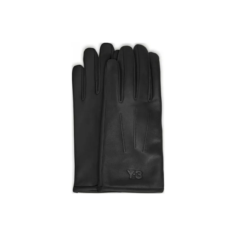 Y 3 Calfskin Gloves Men's Black-3