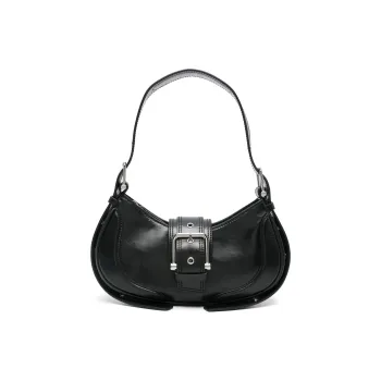 OSOI Calfskin Hobo Bag, Handbag, Shoulder Bag Women's Black
