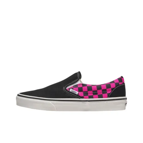 Vans CLASSIC SLIP ON Anti Slip Wear Resistant Low Top Skateboard Shoes Unisex Black Pink