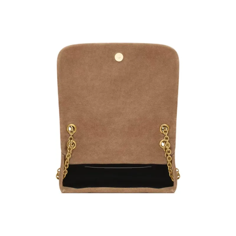 SAINT LAURENT Calf Suede Crossbody Bag, Shoulder Bag Mini Women's Beige-6