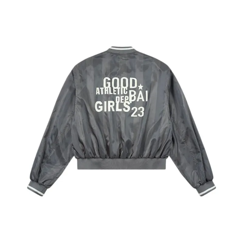GOOD BAI SS25 Baseball Jacket Men's Gray Stripes-1
