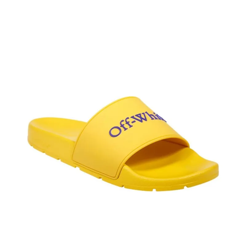 OFF WHITE Slide Slippers Men's Yellow-2
