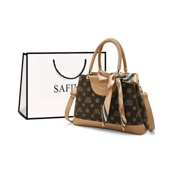 Safiya Synthetic Leather Shoulder Bag Crossbody Bag Handbag Large Size Women's Coffee