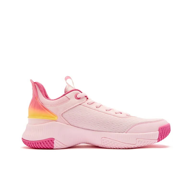 QIAODAN Cushioning Coverage, Rebound, Breathable, Slip Resistant Low Top Basketball Shoes Men's Pink-1
