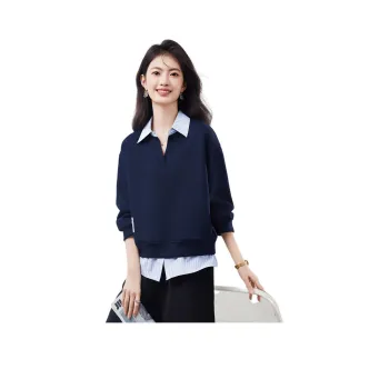 XINFEIYU Sweatshirt Women's Navy Blue