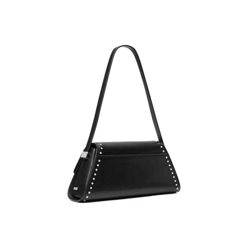 MICHAEL KORS Ludlow Leather Shoulder Bag Medium Size Women's Black-1