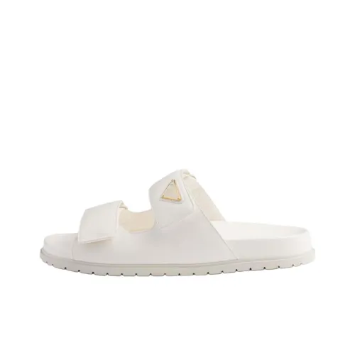 PRADA Slide Slippers Women's Ivory White