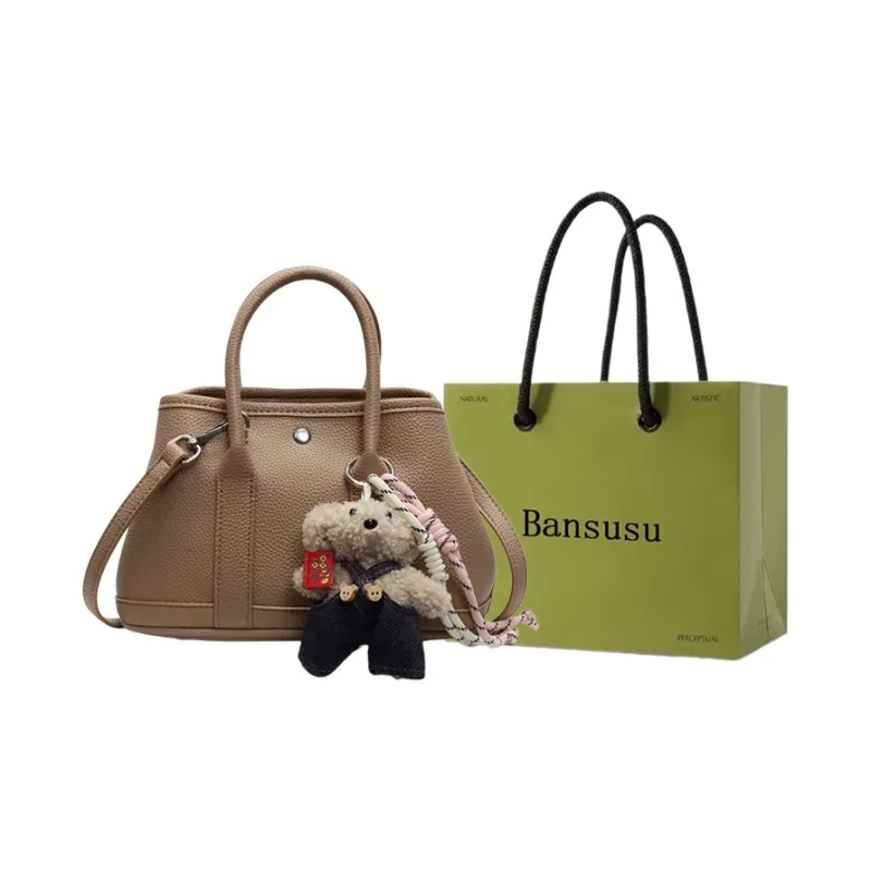 Bansusu PU Handbag Regular Women's White Brown Khaki Pink Red Black Yellow-8