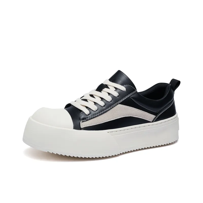 ΛOLUNKΛ Non slip And Sweat wicking Low Top Skateboard Shoes Men's Black-1