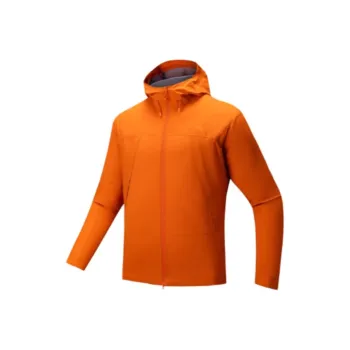 CHAOJIANTA Waterproof Windbreaker Jacket Unisex Amber Orange/Amber Orange
