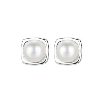 Old Fu Gold Pearl Stud Earrings Women's