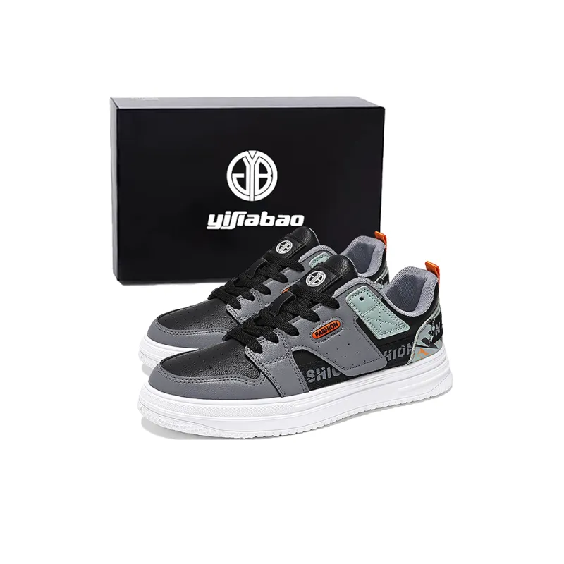 Yi Jiabao Slip Resistant Impact Resistance Wear Resistant Low Top Skateboard Shoes Men's-0