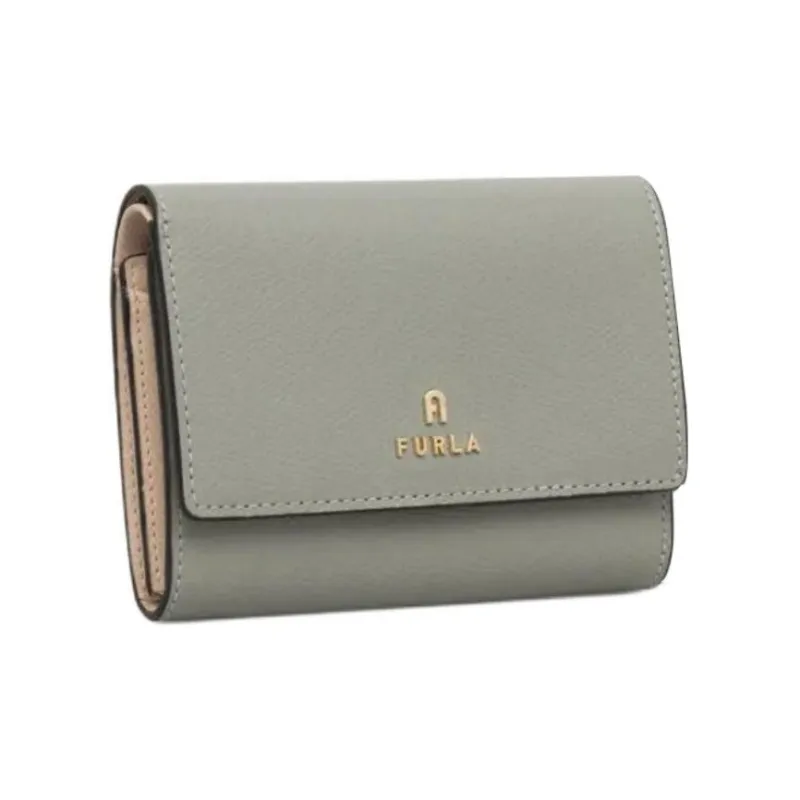 Furla Leather Wallet Medium Size Women's Gray Green-1