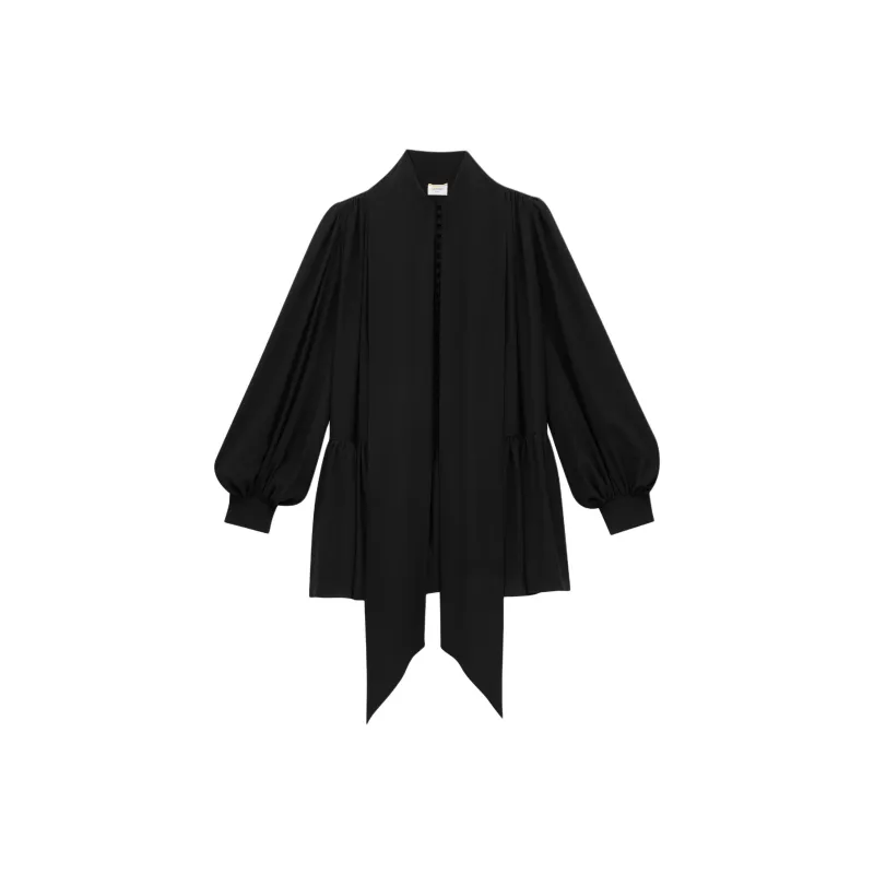 SAINT LAURENT Long Sleeved Dress Women's Black-1