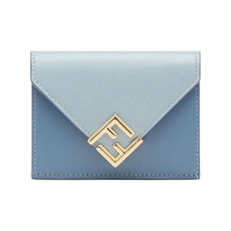 FENDI FF Calfskin Wallet Women's Light Blue-0