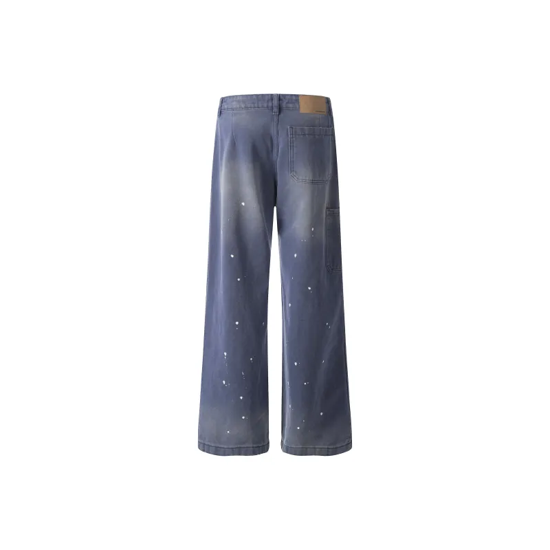 STRUCKCOOL Cargo Pants Unisex Ink Splatter Legal Blue-2