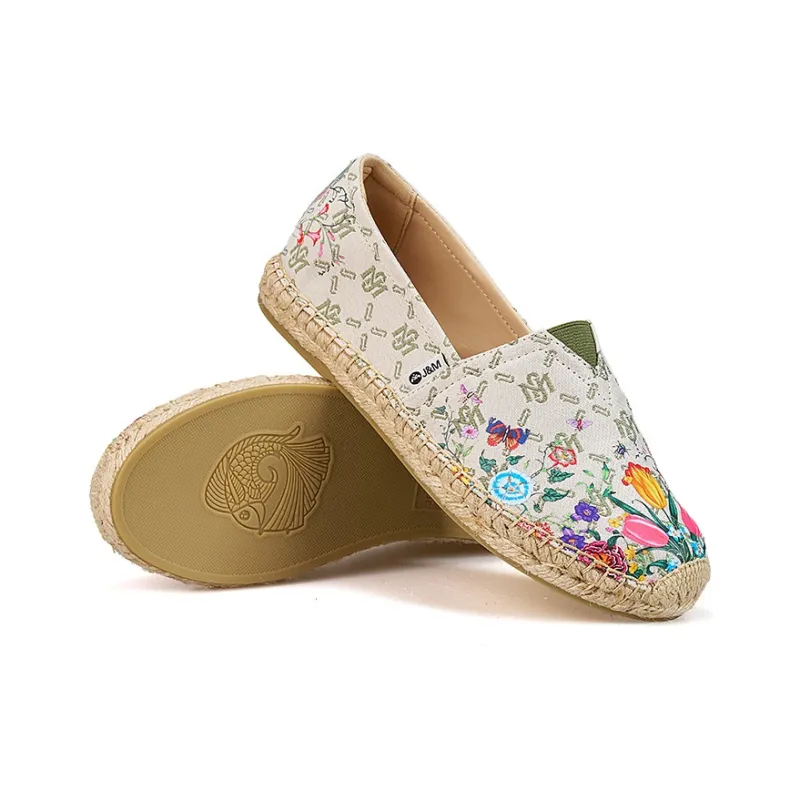 Joy&Mario Espadrilles Women's Coffee/Beige/Green-13