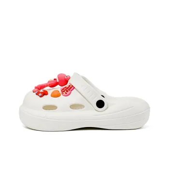 OUBT Pink 3D Effect Frogman Clogs Women's White