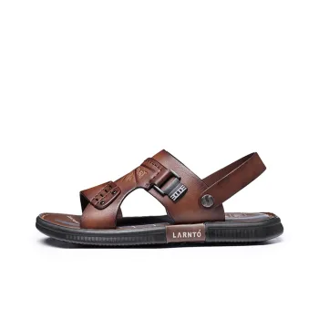 LAORENTOU Beach Sandals Men Black