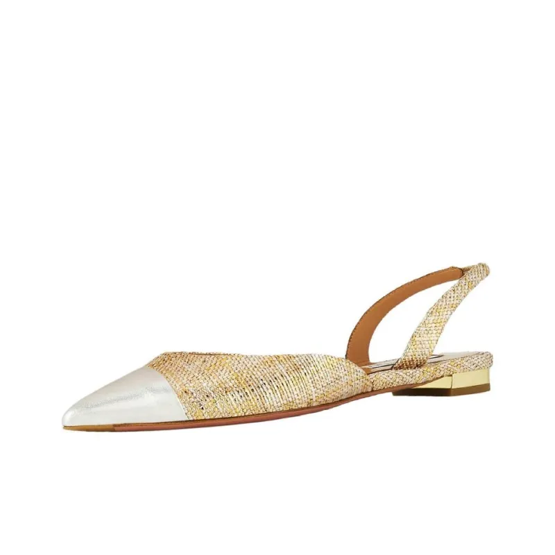 AQUAZZURA Milanese Casual Single Shoes Women's Gold-4