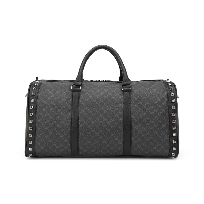 MASTER CANVAS Fabric Handbags Crossbody Bags Large Size L Unisex Black Print-4