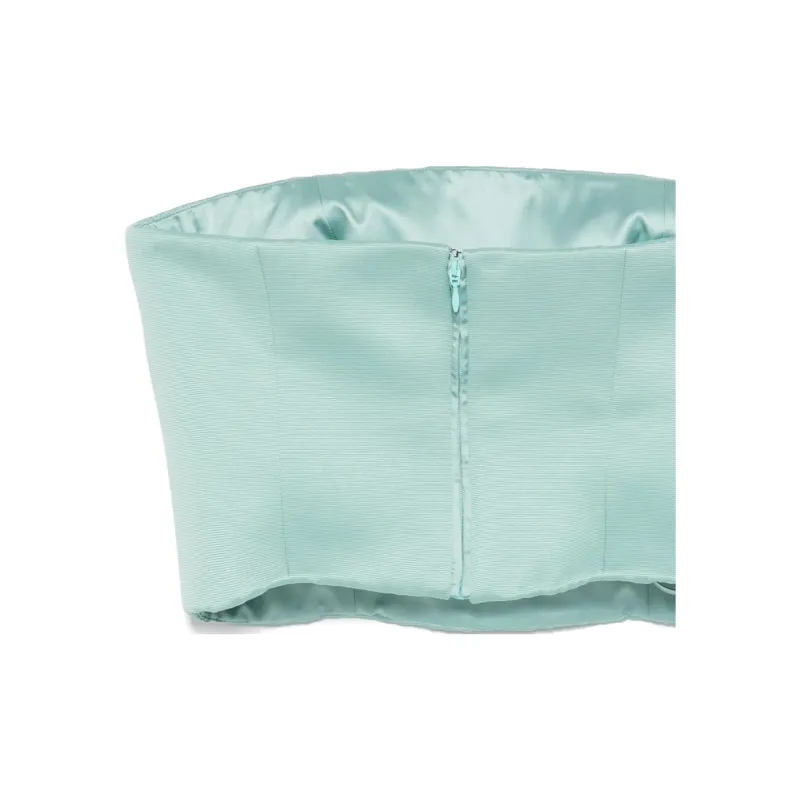 EMPORIO ARMANI SS25 Strapless Top Women's Turquoises Blue Green-2