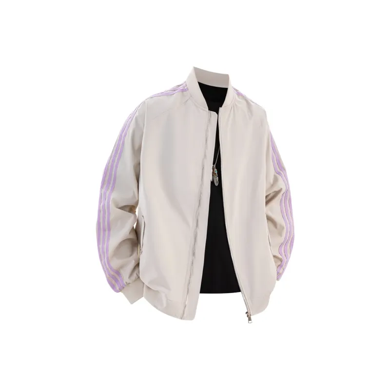 AKIN Baseball Jacket Unisex Navy Blue Apricot-6