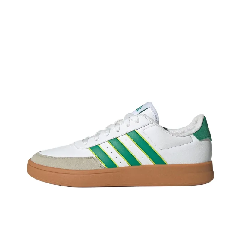 Adidas BREAKNET 2.0 Anti Slip Wear Resistant Low Top Skateboard Shoes Unisex White Green-0