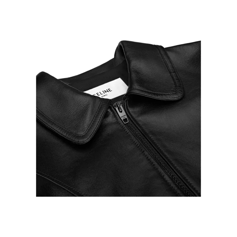 CELINE Straight Blouson Jacket In Soft Lambskin-2