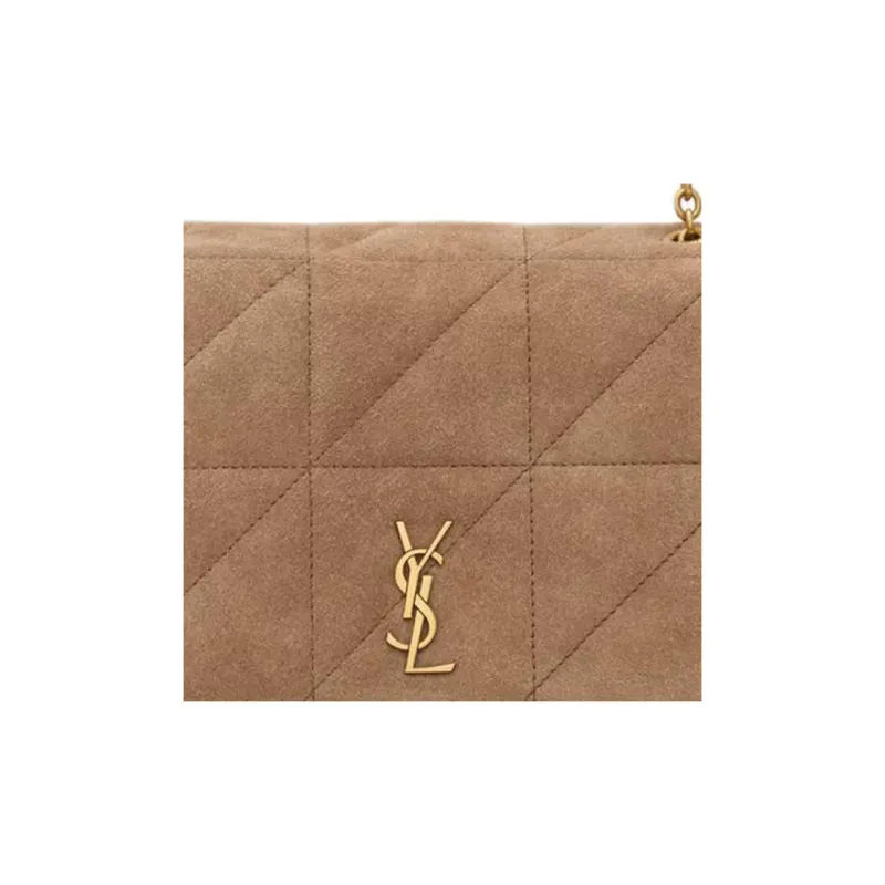 SAINT LAURENT Calf Suede Crossbody Bag, Shoulder Bag Mini Women's Beige-8