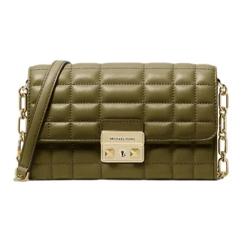 MICHAEL KORS Tribeca Leather Crossbody Bag Shoulder Bag Women's Dark Green