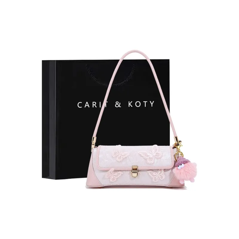 Carit&Koty PU Shoulder Bag Women's White Black Pink-14