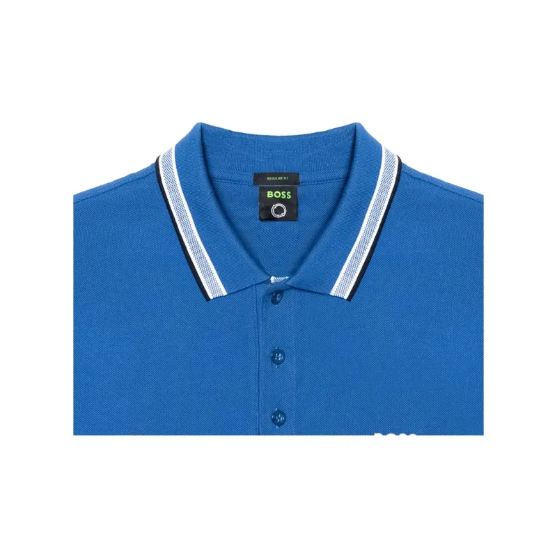 HUGO BOSS Striped border Cotton Polo Shirt-5
