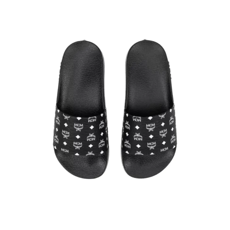 MCM Slide Slippers Women's Black-4
