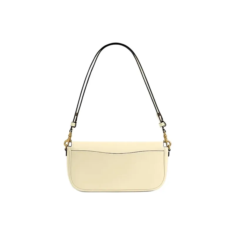 COACH Brook Flap Leather Shoulder Bag Medium Size Women's Yellow-2