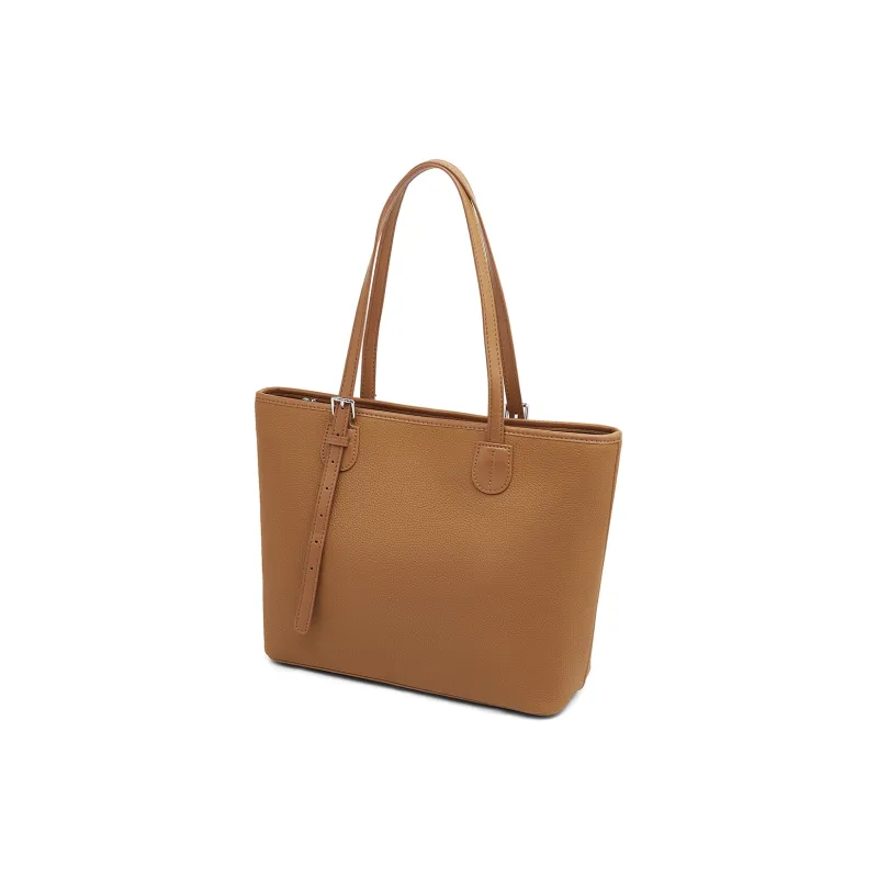 Old Man's Head Top Grain Cow Leather Shoulder Bag Regular Women's Black/Elephant Grey/Caramel-14