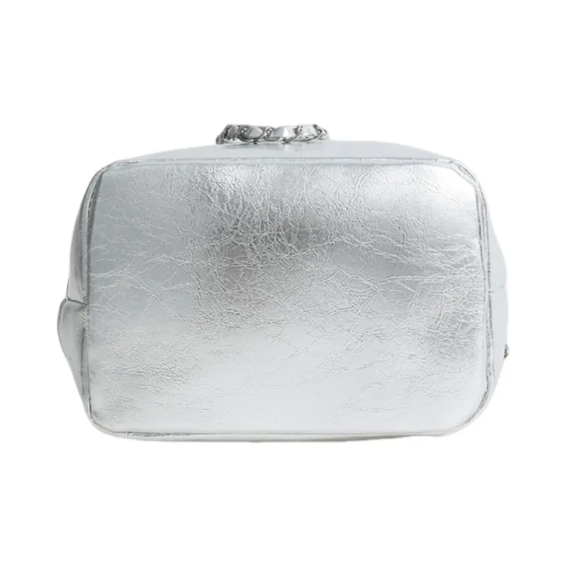 Warrior PU Backpack Medium Size Unisex Silver-4