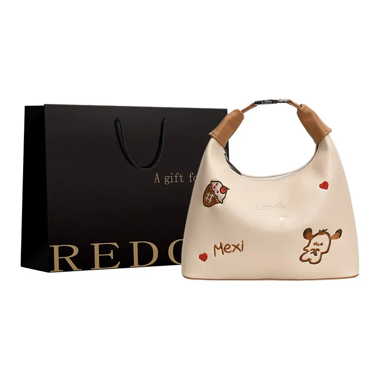 REDOO PU Handbag Regular Women's Ecru/Silver/Black/Pink-12