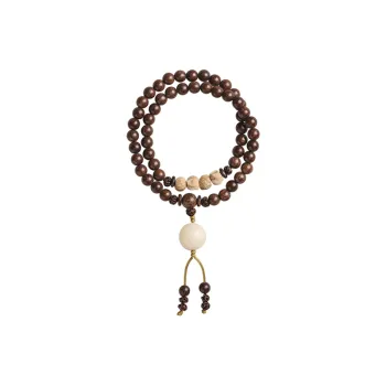 Jinghua Record Golden Sandalwood Wooden Bracelets Unisex
