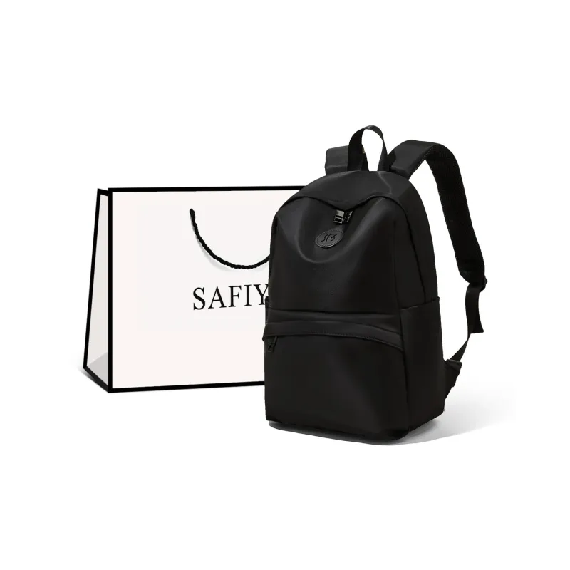 Safiya Fabric, Synthetic Leather Backpack Large Size Unisex Multicolor-0