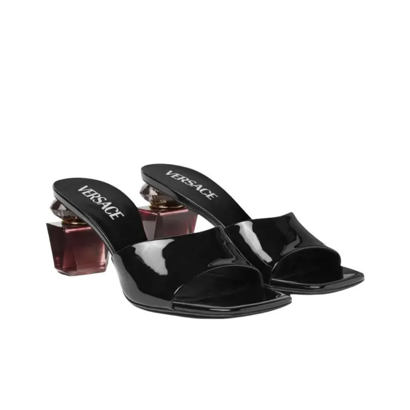 VERSACE Slide Slippers 7cm Women's Black-2