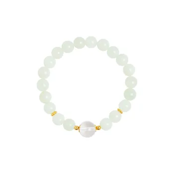 DIHUAJI Hetian Jade Bracelets Pale Greenish White Jade Women's