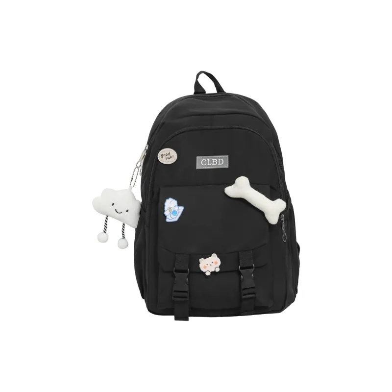 RUIPAI Nylon Backpack Regular Unisex Black/Pink/Blue/Purple-0