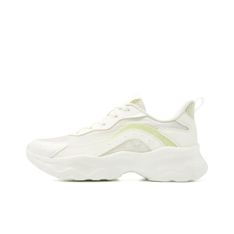 QIAODAN Anti Slip Wear Resistant Low Top Casual Shoes Women's White Green-0