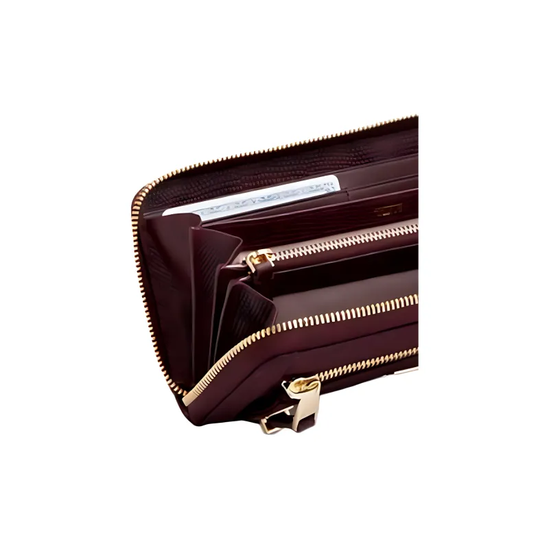 TUMI Voyageur Nylon With Leather Ticket Clip Wallet Women's Sweet Beet Red-4