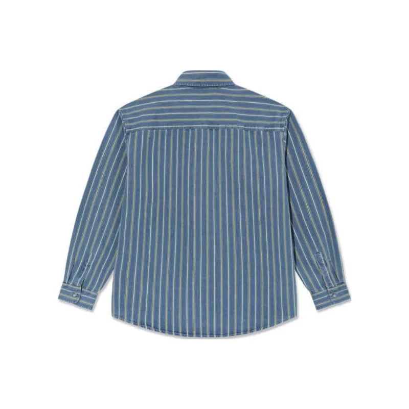 POLAR SKATE CO SS25 Denim Shirt Unisex Blue Yellow-1